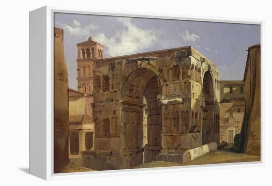 Italy, Rome, Arch of Janus at Foot of Via Velabro-Ippolito Caffi-Framed Premier Image Canvas