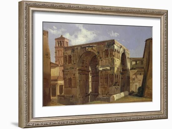 Italy, Rome, Arch of Janus at Foot of Via Velabro-Ippolito Caffi-Framed Giclee Print