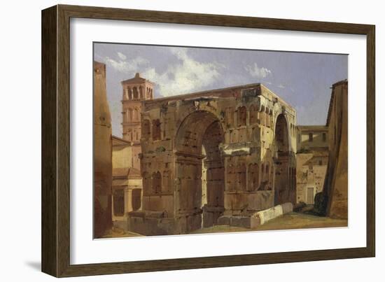 Italy, Rome, Arch of Janus at Foot of Via Velabro-Ippolito Caffi-Framed Giclee Print