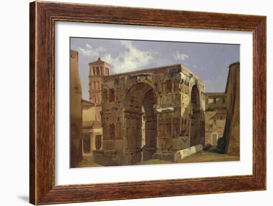 Italy, Rome, Arch of Janus at Foot of Via Velabro-Ippolito Caffi-Framed Giclee Print