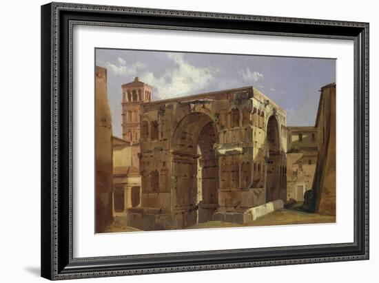 Italy, Rome, Arch of Janus at Foot of Via Velabro-Ippolito Caffi-Framed Giclee Print