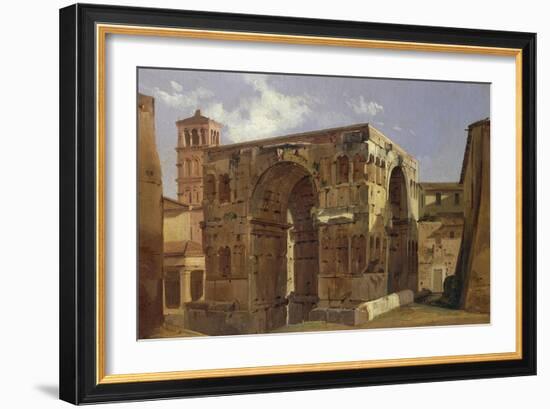 Italy, Rome, Arch of Janus at Foot of Via Velabro-Ippolito Caffi-Framed Giclee Print