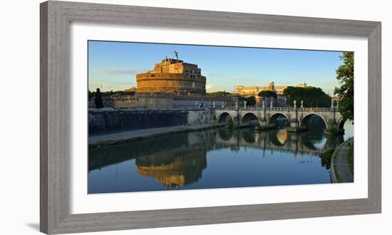 Italy, Rome, Castel Sant'Angelo Reflecting in the Tiber River-Michele Molinari-Framed Photographic Print