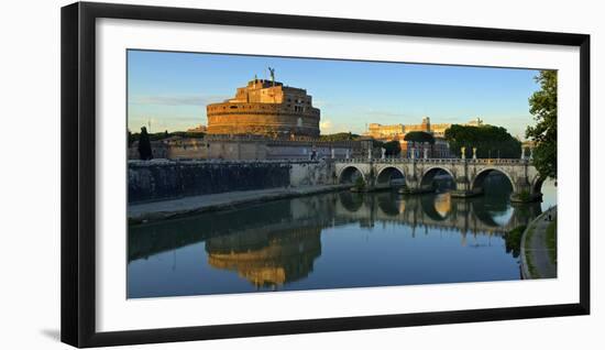 Italy, Rome, Castel Sant'Angelo Reflecting in the Tiber River-Michele Molinari-Framed Photographic Print