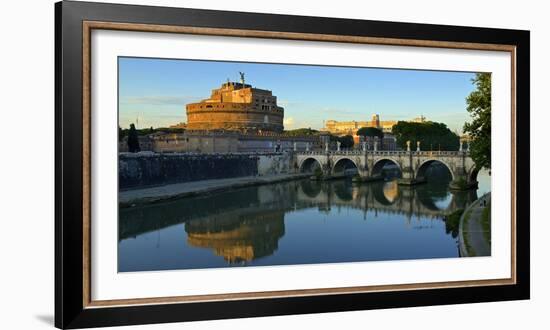 Italy, Rome, Castel Sant'Angelo Reflecting in the Tiber River-Michele Molinari-Framed Photographic Print