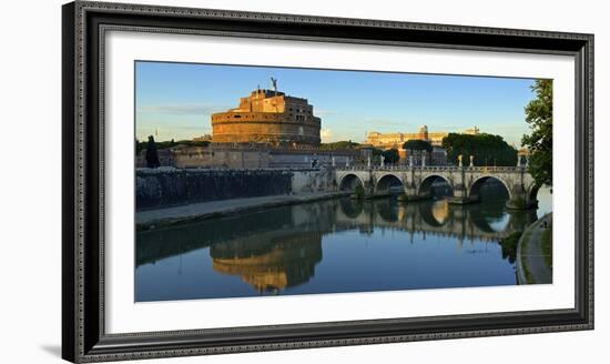 Italy, Rome, Castel Sant'Angelo Reflecting in the Tiber River-Michele Molinari-Framed Photographic Print