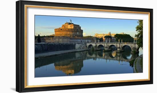 Italy, Rome, Castel Sant'Angelo Reflecting in the Tiber River-Michele Molinari-Framed Photographic Print