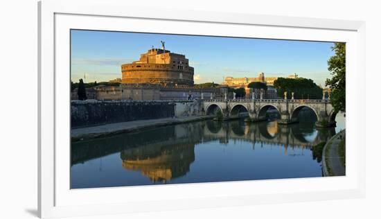 Italy, Rome, Castel Sant'Angelo Reflecting in the Tiber River-Michele Molinari-Framed Photographic Print