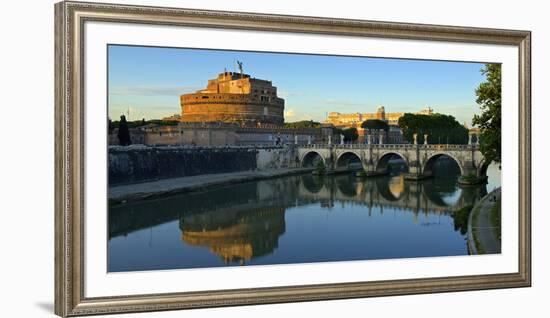 Italy, Rome, Castel Sant'Angelo Reflecting in the Tiber River-Michele Molinari-Framed Photographic Print