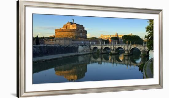 Italy, Rome, Castel Sant'Angelo Reflecting in the Tiber River-Michele Molinari-Framed Photographic Print