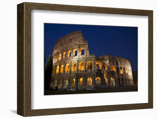 Italy, Rome, Colosseum. Night scene at landmark.-Jaynes Gallery-Framed Photographic Print