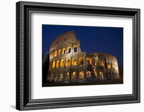 Italy, Rome, Colosseum. Night scene at landmark.-Jaynes Gallery-Framed Photographic Print