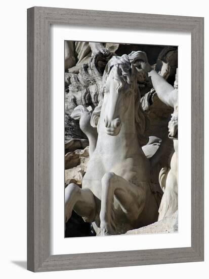 Italy. Rome. Fontana Di Trevi. 18th Century. Sea Horse-null-Framed Giclee Print