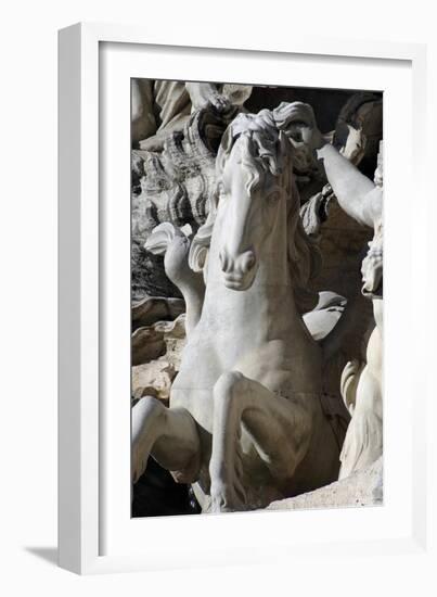 Italy. Rome. Fontana Di Trevi. 18th Century. Sea Horse-null-Framed Giclee Print