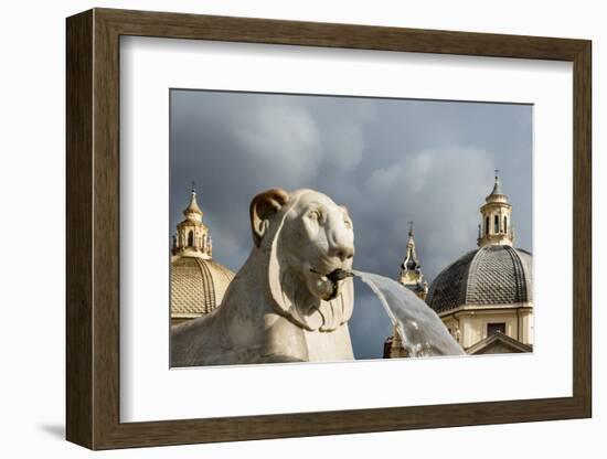 Italy, Rome. Piazza del Popolo, Fontana dei Leoni (Fountain of Lions), by Giuseppe Valadier (1828).-Alison Jones-Framed Photographic Print