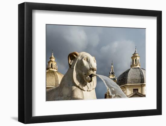 Italy, Rome. Piazza del Popolo, Fontana dei Leoni (Fountain of Lions), by Giuseppe Valadier (1828).-Alison Jones-Framed Photographic Print