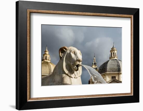 Italy, Rome. Piazza del Popolo, Fontana dei Leoni (Fountain of Lions), by Giuseppe Valadier (1828).-Alison Jones-Framed Photographic Print