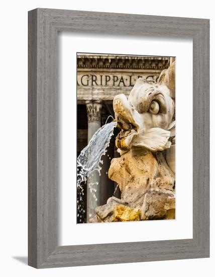 Italy, Rome. Piazza della Rotunda, close-up of Fontana del Pantheon.-Alison Jones-Framed Photographic Print