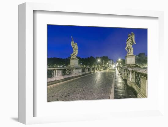 Italy, Rome, Ponte Sant'Angelo at Dawn, also Called St. Peters Bridge-Rob Tilley-Framed Photographic Print