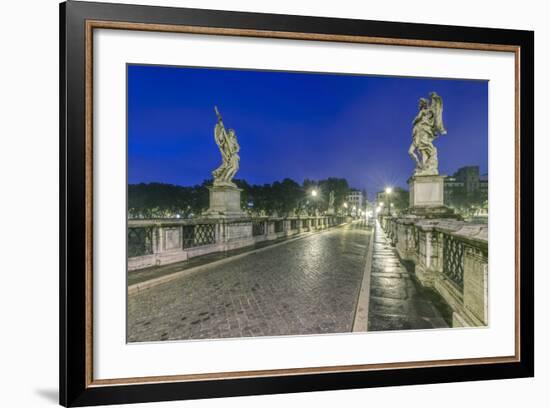 Italy, Rome, Ponte Sant'Angelo at Dawn, also Called St. Peters Bridge-Rob Tilley-Framed Photographic Print