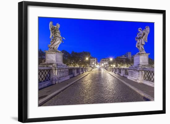 Italy, Rome, Ponte Sant'Angelo at Dawn-Rob Tilley-Framed Photographic Print