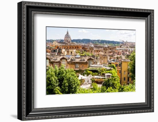 Italy, Rome. St Peter's dome from Viale della Trinita dei Monti.-Alison Jones-Framed Photographic Print