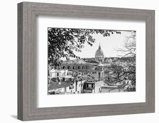 Italy, Rome. St Peter's dome from Viale della Trinita dei Monti.-Alison Jones-Framed Photographic Print