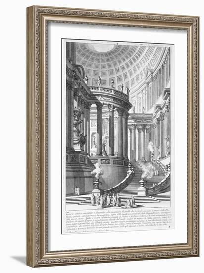 Italy, Rome, Temple of Vestal Virgins, Etching-Giovanni Battista Piranesi-Framed Giclee Print