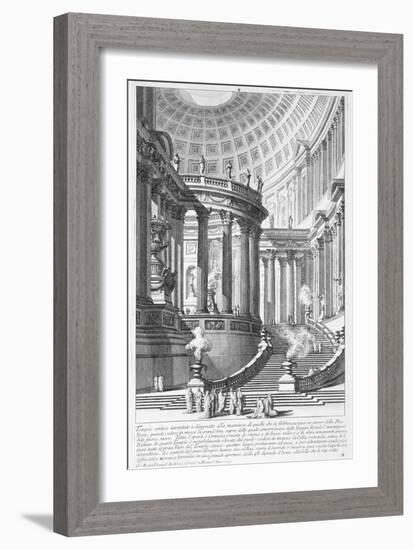 Italy, Rome, Temple of Vestal Virgins, Etching-Giovanni Battista Piranesi-Framed Giclee Print