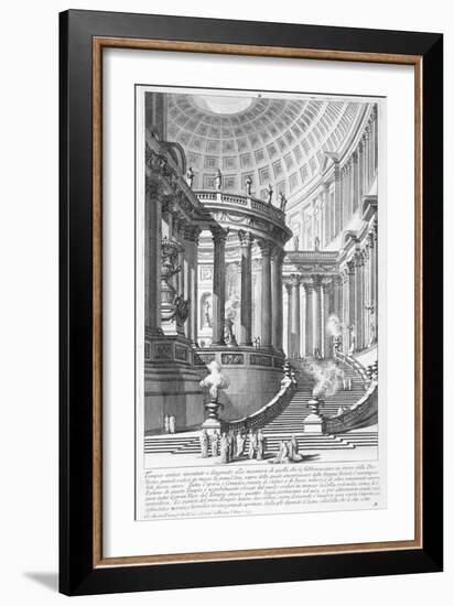 Italy, Rome, Temple of Vestal Virgins, Etching-Giovanni Battista Piranesi-Framed Giclee Print