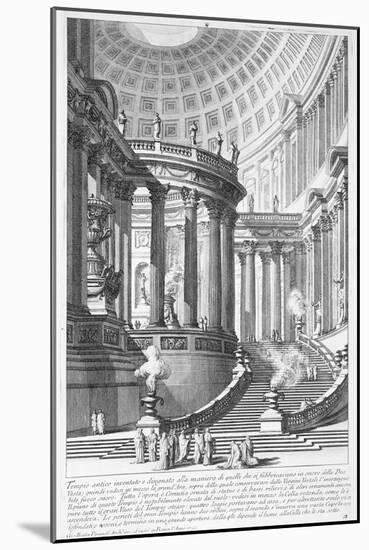 Italy, Rome, Temple of Vestal Virgins, Etching-Giovanni Battista Piranesi-Mounted Giclee Print