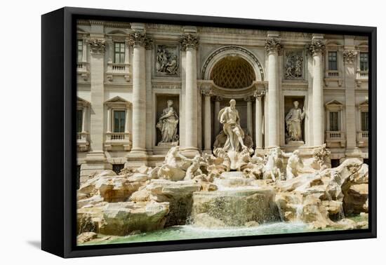 Italy, Rome. The Trevi Fountain, designed by Nicola Salvi. Aqua Virgo, 'Ocean'-Alison Jones-Framed Premier Image Canvas