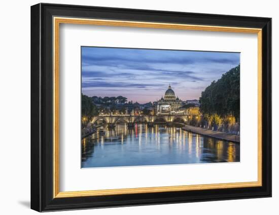 Italy, Rome, Tiber River Sunset-Rob Tilley-Framed Photographic Print