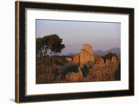 Italy, Sardinia, Arzachena, Olbia-Tempio, Li Longhi Giants' Tomb: Back Side of Monolithic Stele-null-Framed Giclee Print