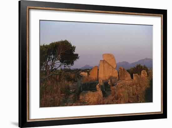 Italy, Sardinia, Arzachena, Olbia-Tempio, Li Longhi Giants' Tomb: Back Side of Monolithic Stele-null-Framed Giclee Print