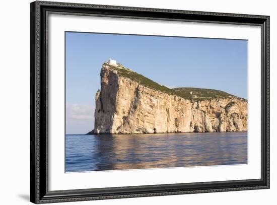 Italy, Sardinia, Capo Caccia Headland with Lighthouse 610 Feet Off Water-Trish Drury-Framed Photographic Print