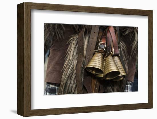 Italy, Sardinia, Mamoiada. Close-Up of the Metal Bells on a Traditional Pagan Mamuthone Costume-Alida Latham-Framed Photographic Print