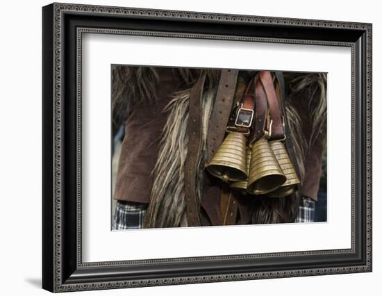 Italy, Sardinia, Mamoiada. Close-Up of the Metal Bells on a Traditional Pagan Mamuthone Costume-Alida Latham-Framed Photographic Print