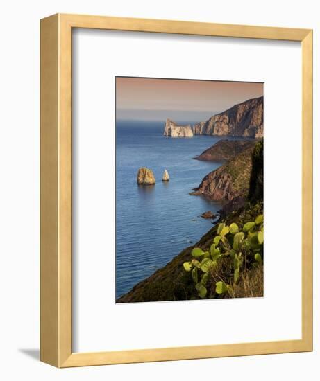 Italy, Sardinia, Nebida, Coastline, Sea, Dusk, Europe, South Island, West Coast, Scenery-Steffen Beuthan-Framed Photographic Print