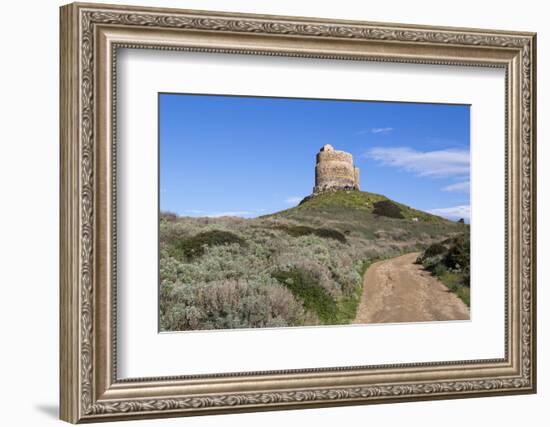 Italy, Sardinia, Oristano. Dirt Road Leading around the Torre Spangla Di San Giovanni Di Sinis-Alida Latham-Framed Photographic Print