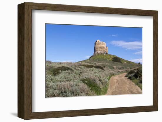 Italy, Sardinia, Oristano. Dirt Road Leading around the Torre Spangla Di San Giovanni Di Sinis-Alida Latham-Framed Photographic Print