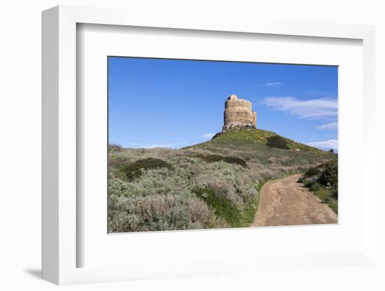 Italy, Sardinia, Oristano. Dirt Road Leading around the Torre Spangla Di San Giovanni Di Sinis-Alida Latham-Framed Photographic Print