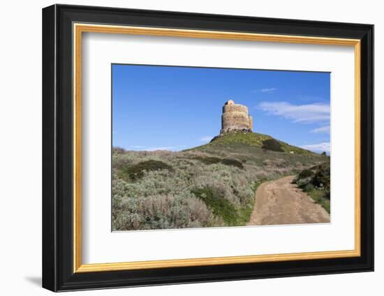 Italy, Sardinia, Oristano. Dirt Road Leading around the Torre Spangla Di San Giovanni Di Sinis-Alida Latham-Framed Photographic Print