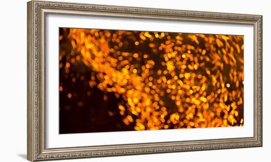 Italy, Sardinia, Ovodda. Off Focus Fire and Glowing Embers-Alida Latham-Framed Photographic Print