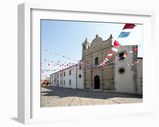 Italy, Sardinia, Pozzomaggiore, Chiesa Madonna Della Salute, Pendant Garlands-Brigitte Protzel-Framed Photographic Print