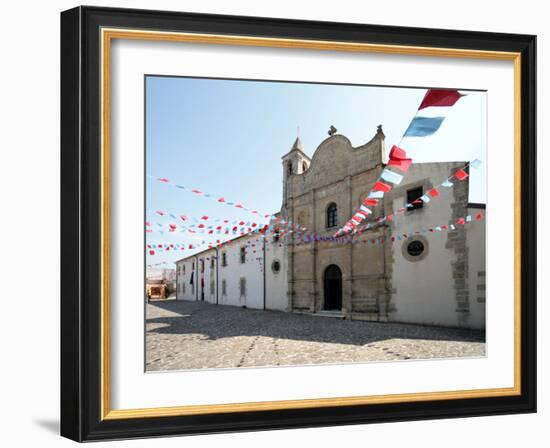 Italy, Sardinia, Pozzomaggiore, Chiesa Madonna Della Salute, Pendant Garlands-Brigitte Protzel-Framed Photographic Print