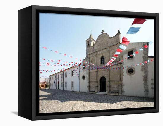 Italy, Sardinia, Pozzomaggiore, Chiesa Madonna Della Salute, Pendant Garlands-Brigitte Protzel-Framed Premier Image Canvas