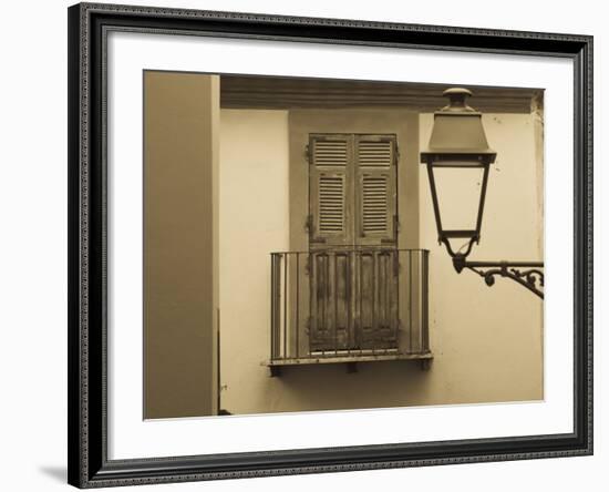 Italy, Sardinia, Western Sardinia, Bosa, Shutters and Balcony-Walter Bibikow-Framed Photographic Print