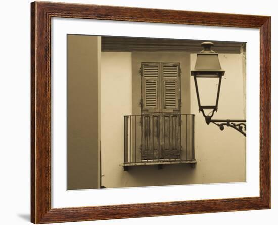 Italy, Sardinia, Western Sardinia, Bosa, Shutters and Balcony-Walter Bibikow-Framed Photographic Print