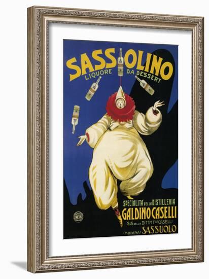 Italy - Sassolino Liquore da Dessert Promotional Poster-Lantern Press-Framed Art Print